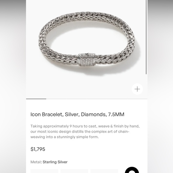 John Hardy Icon Bracelet- White Diamond & 925 Sterling Silver Bracelet - Picture 5 of 16